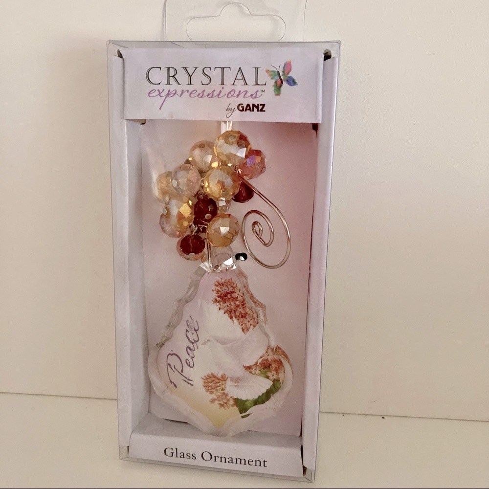 Gantz Crystal Expressions Inspirational Glass Ornament Crystal Beads “Peace”